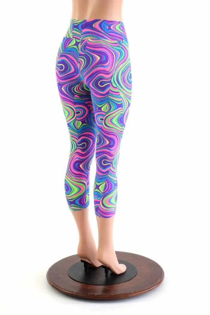 Glow Worm High Waist Capri Leggings