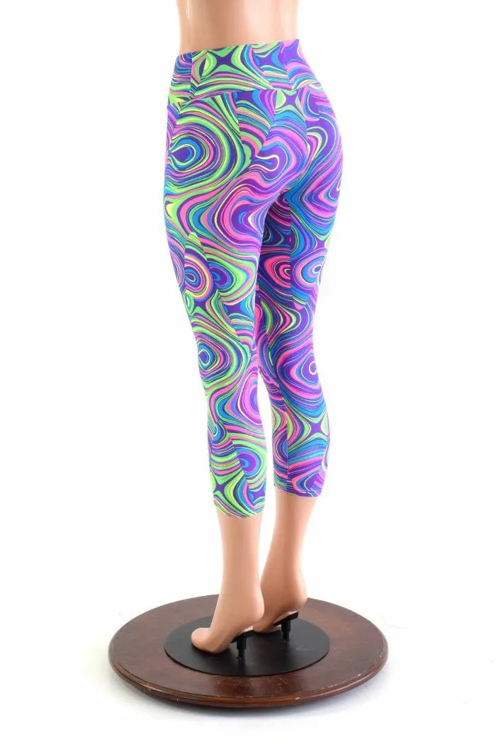 Glow Worm High Waist Capri Leggings