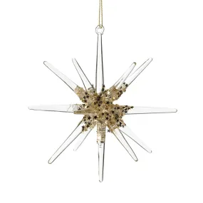 Gold Glass Snowflake Ornament: