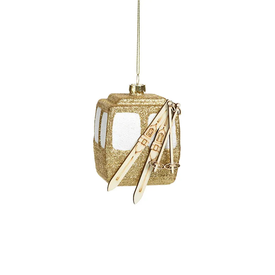 Golden Ski Gondola Ornament