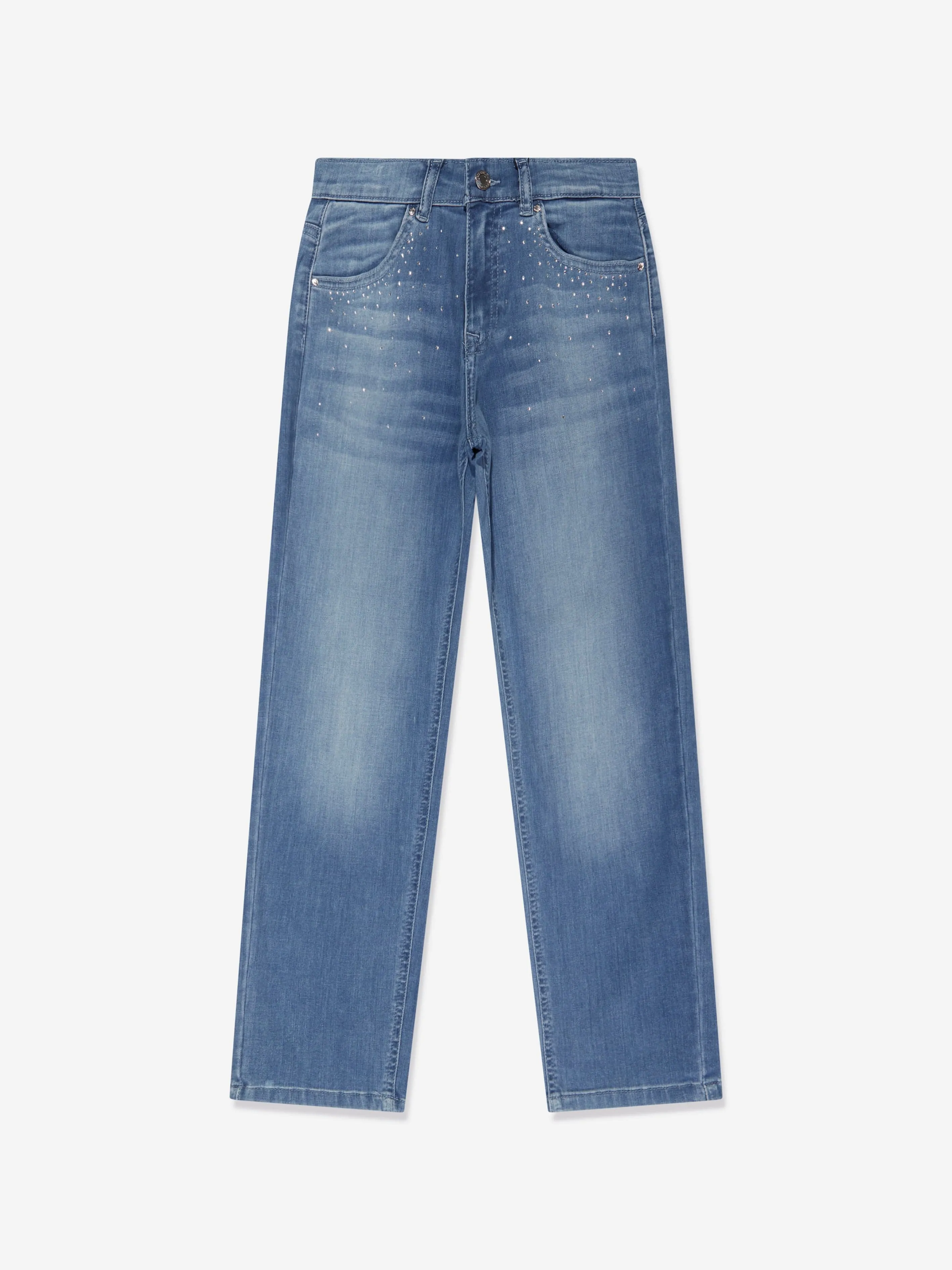 Guess Girls Denim Straight Jeans in Blue