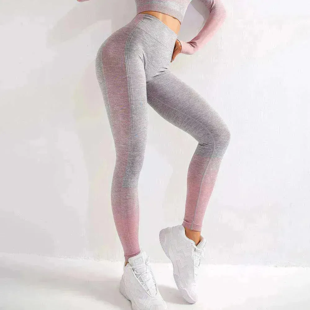 Gym High Waist Leggings Women Knitted Workout Running Yoga Pants