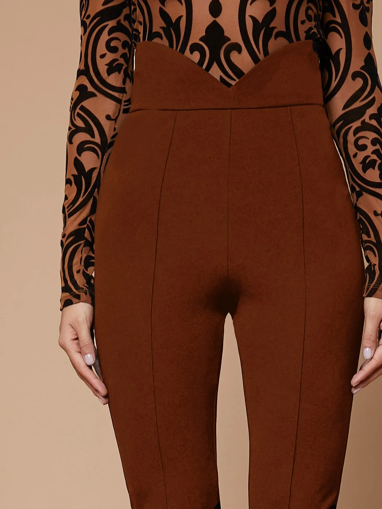 High Waist Cropped Skinny Pants