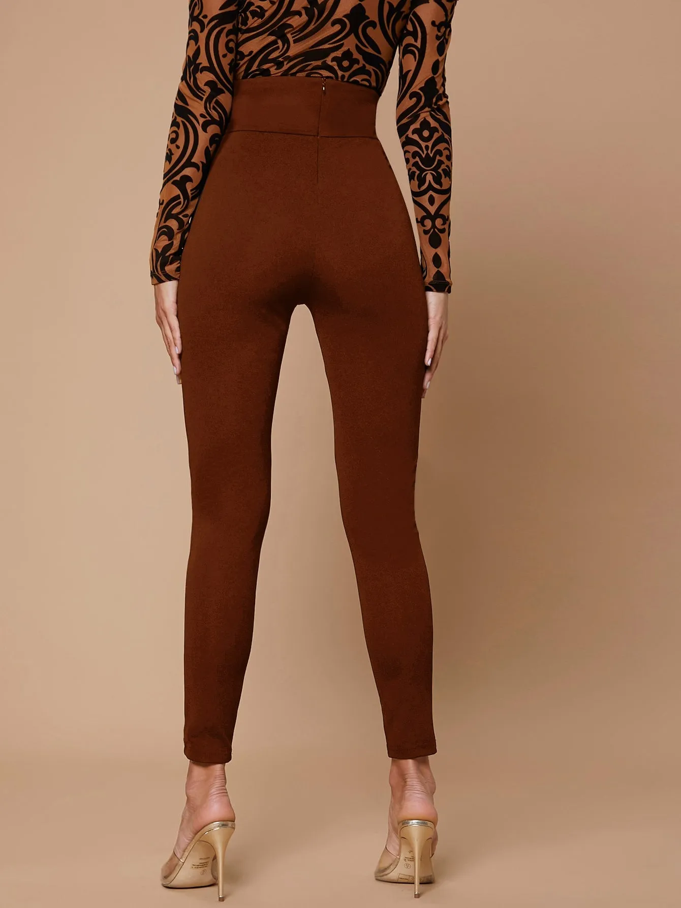 High Waist Cropped Skinny Pants