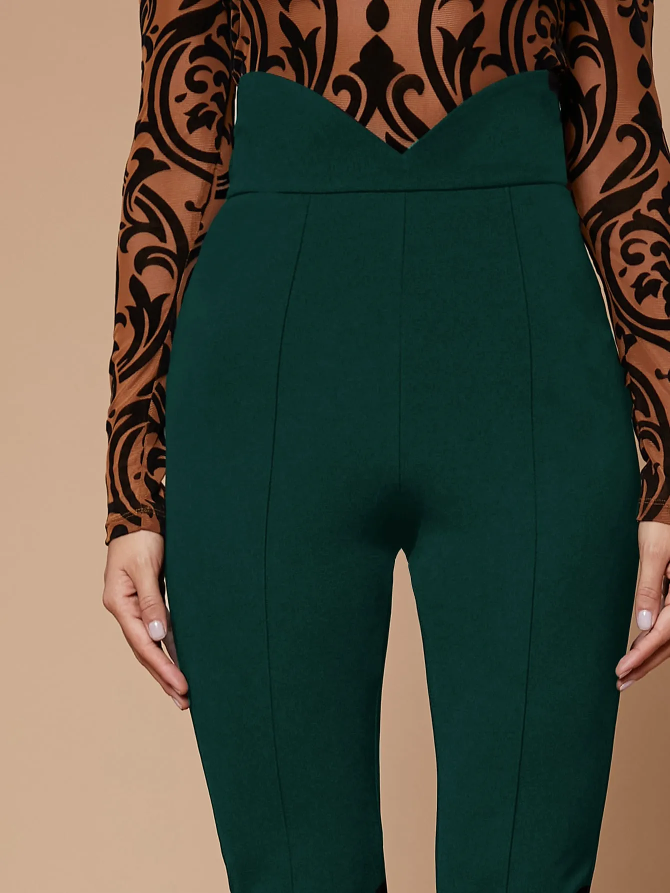 High Waist Cropped Skinny Pants