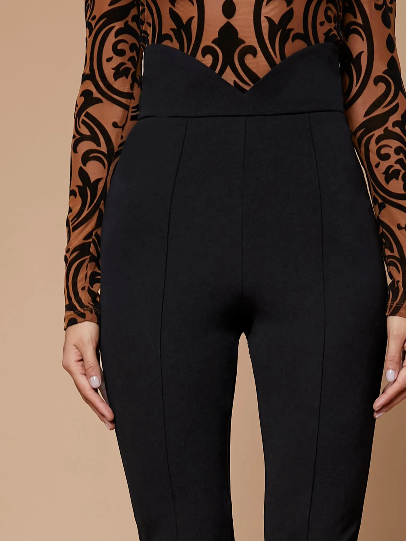 High Waist Cropped Skinny Pants