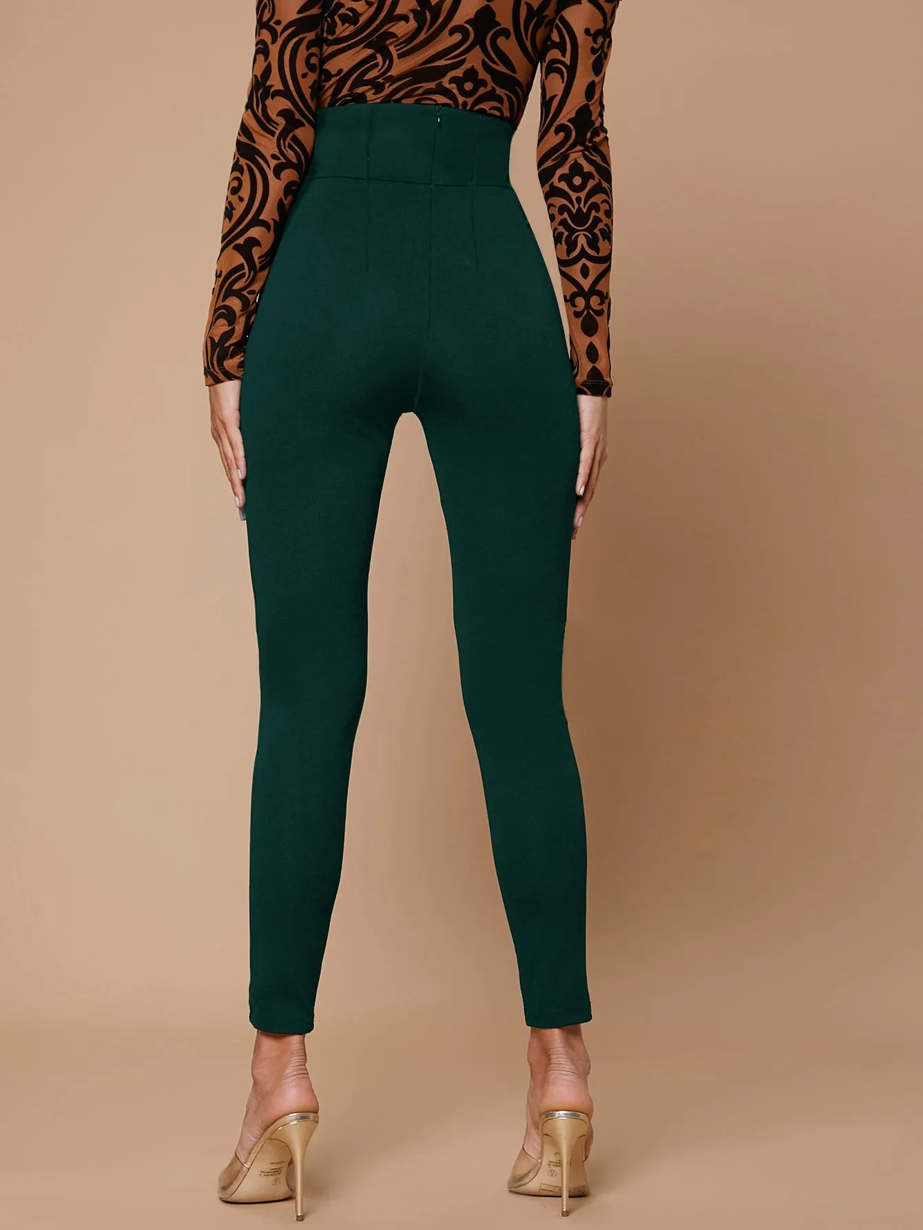 High Waist Cropped Skinny Pants