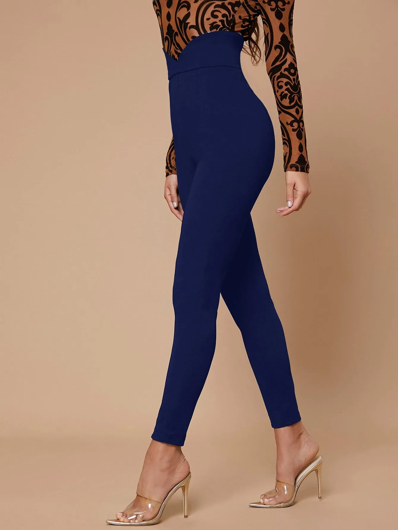 High Waist Cropped Skinny Pants