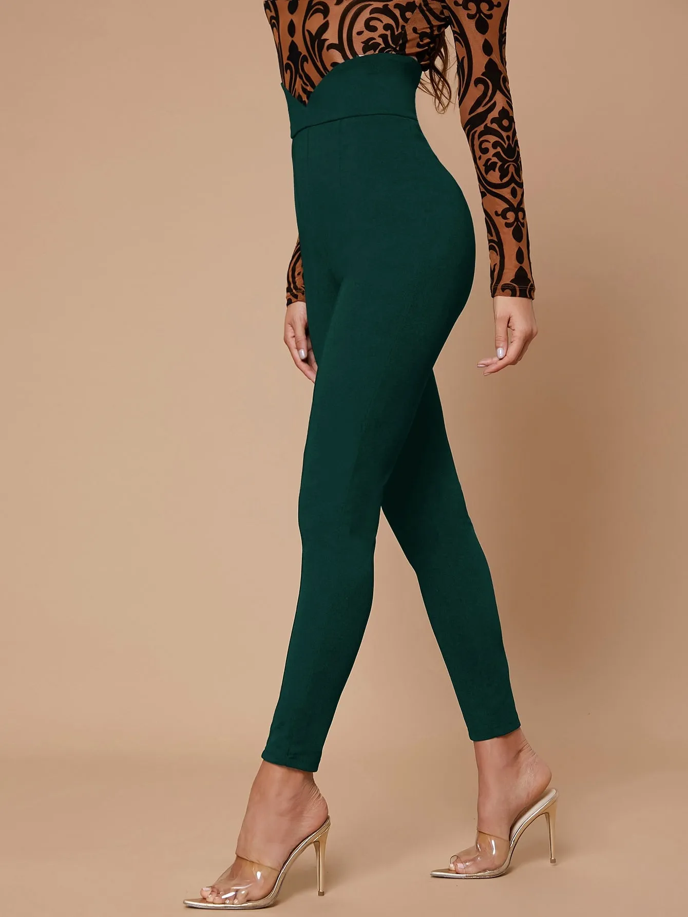 High Waist Cropped Skinny Pants