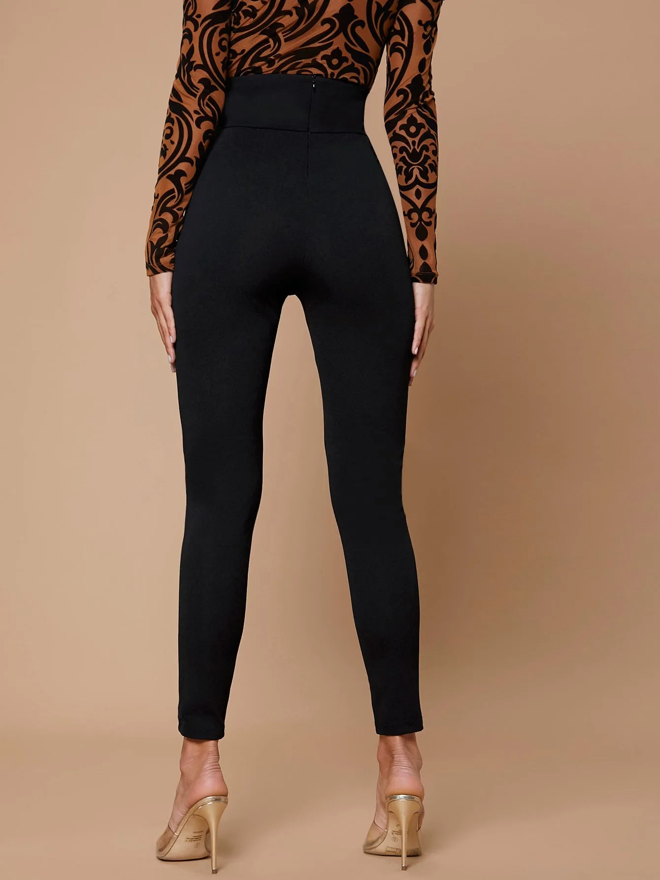 High Waist Cropped Skinny Pants