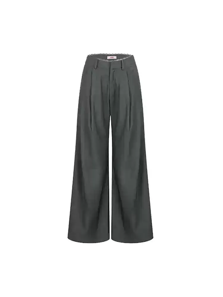 High-Waist Loose Straight Casual Wide-Pants