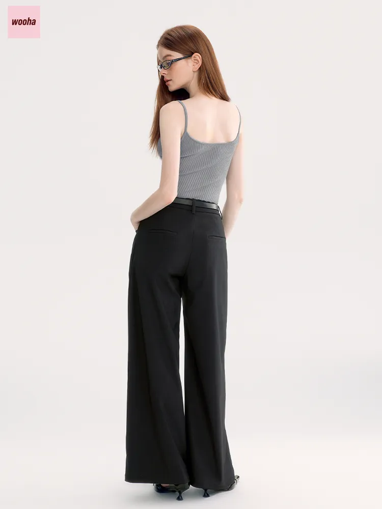 High-Waist Loose Straight Casual Wide-Pants