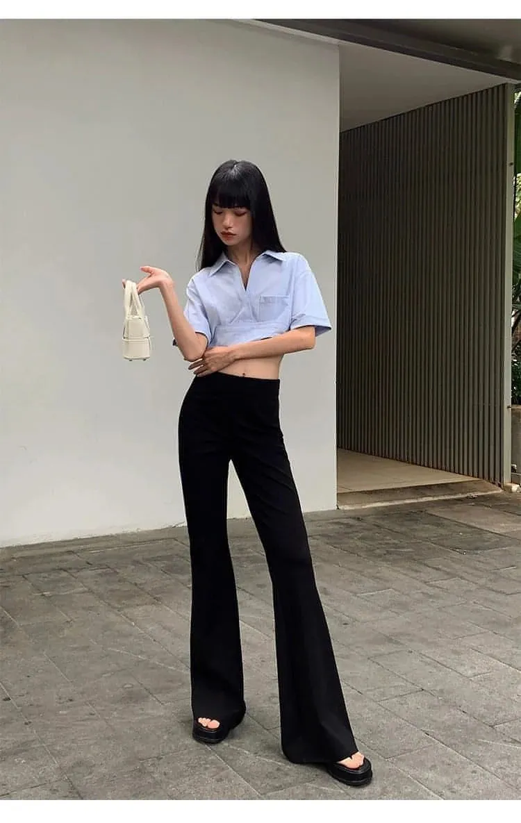 High-Waist Slimming Bell-Bottom Pants