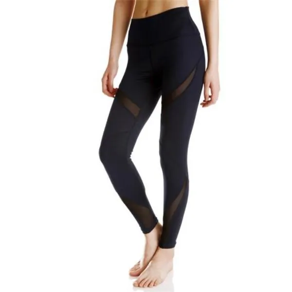 High Waist Stretchy Mesh Yoga Pants