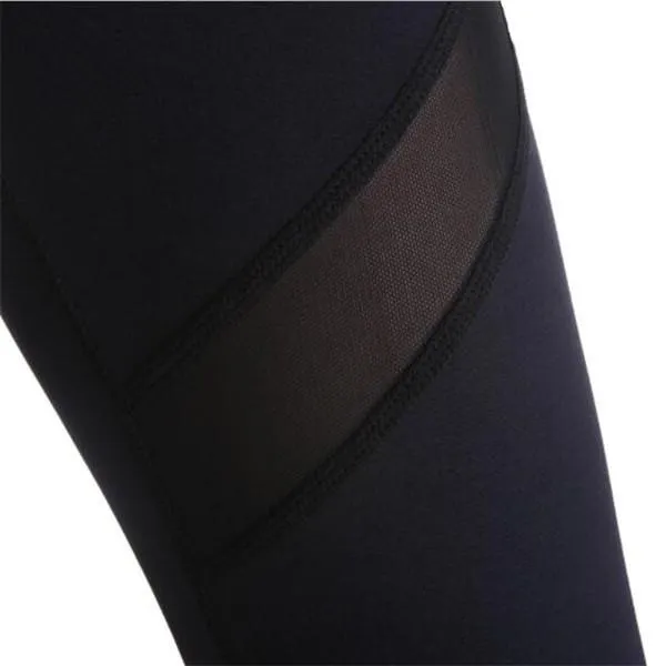 High Waist Stretchy Mesh Yoga Pants