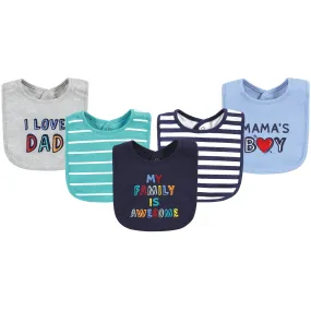 Hudson Baby Cotton Bibs, Boy Bold Family