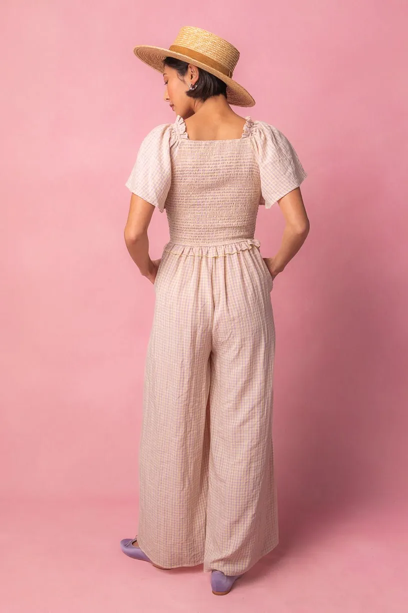 Indie Jumpsuit in Lavender Gingham - FINAL SALE