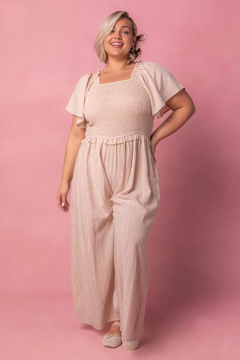 Indie Jumpsuit in Lavender Gingham - FINAL SALE