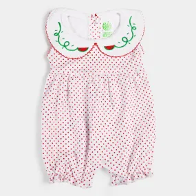 Infant Girls Knitted Romper Watermelon - White