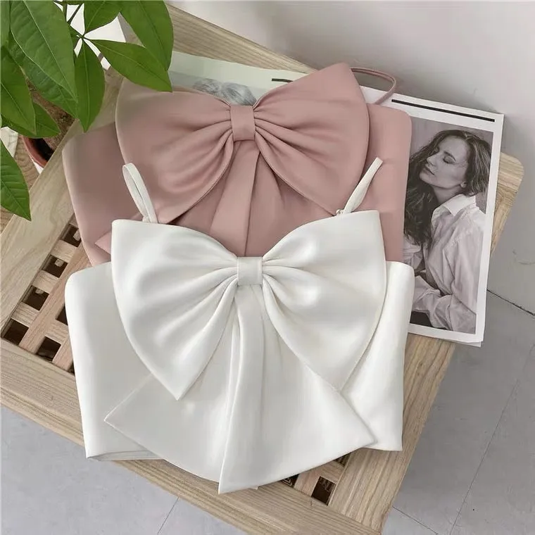 INS FASHION CUTE BOW TUBE TOP BY70088