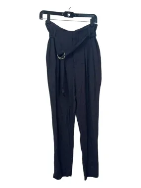 Joie Size 2 Black Viscose & Polyester High Waist zip fly Straight Pants