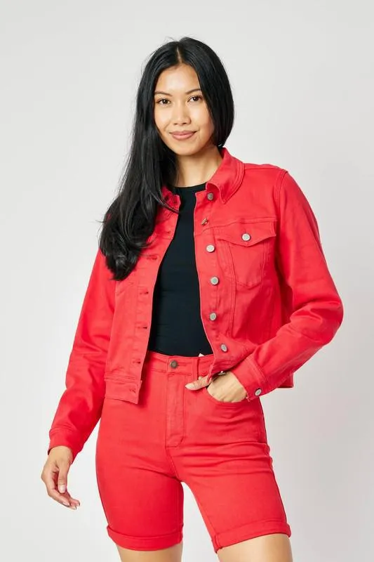 Judy Blue Red Denim Jacket