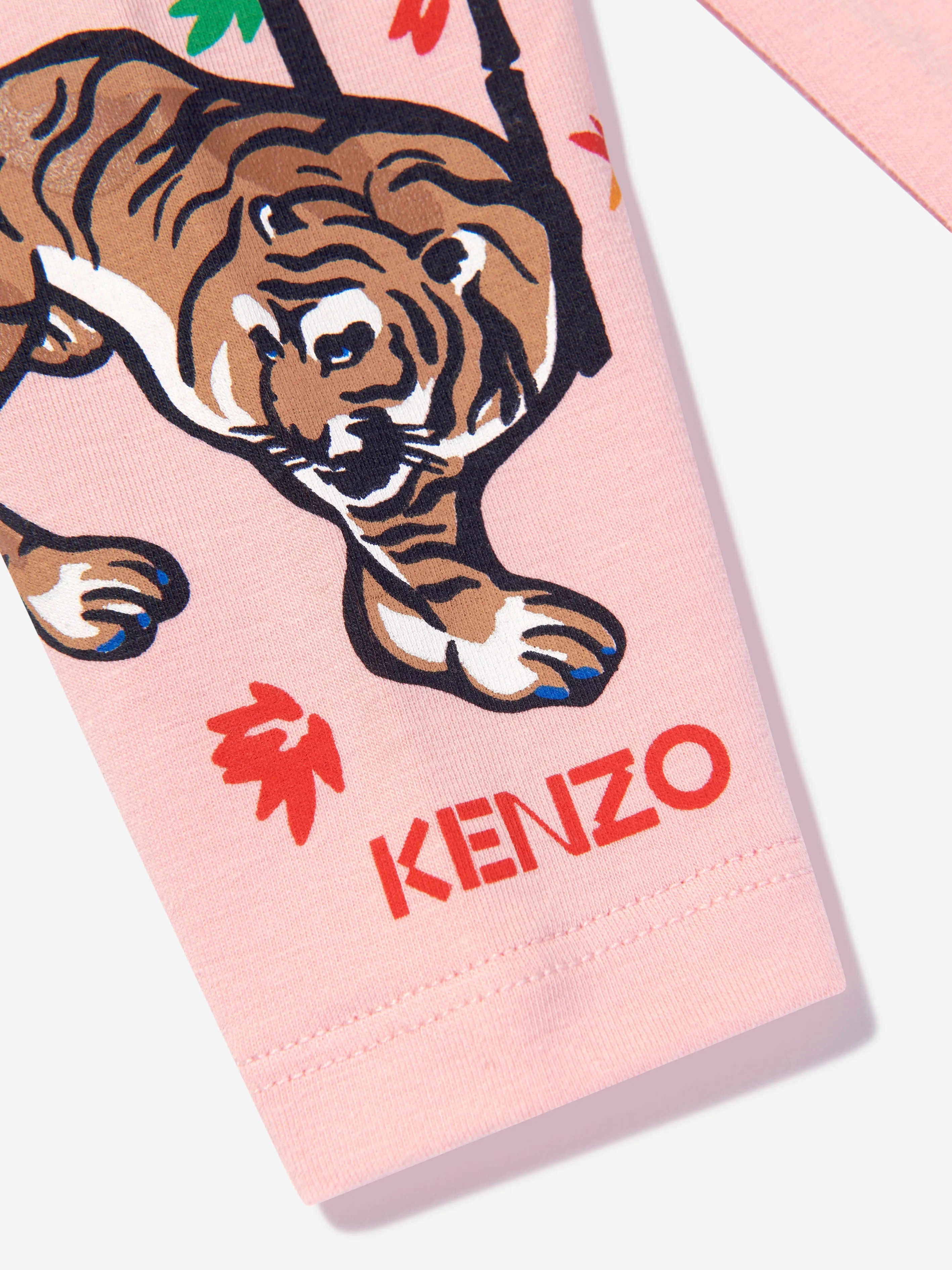 KENZO Baby Girls Organic Cotton Icons Leggings in Pink