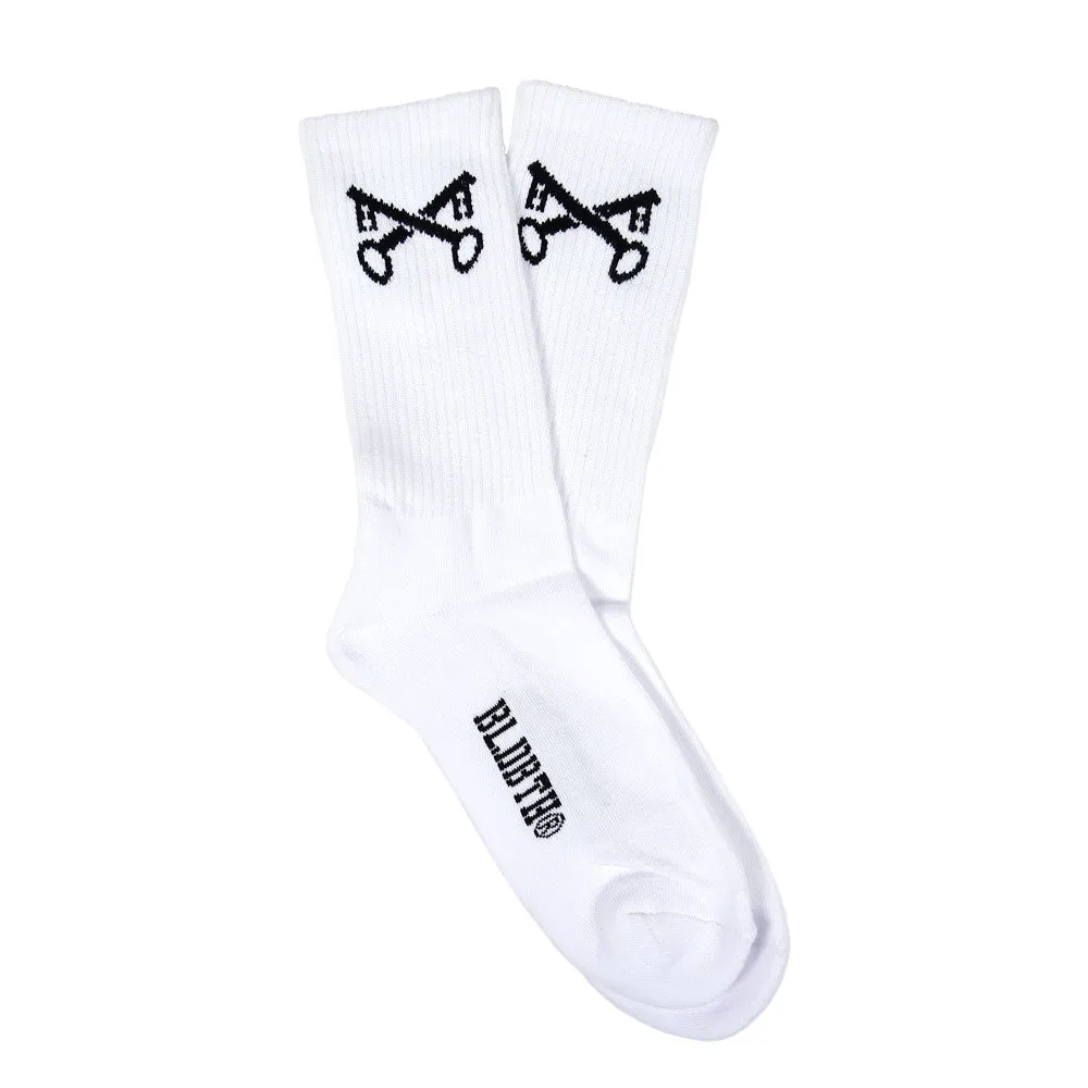 Keys Premium Crew Socks - White