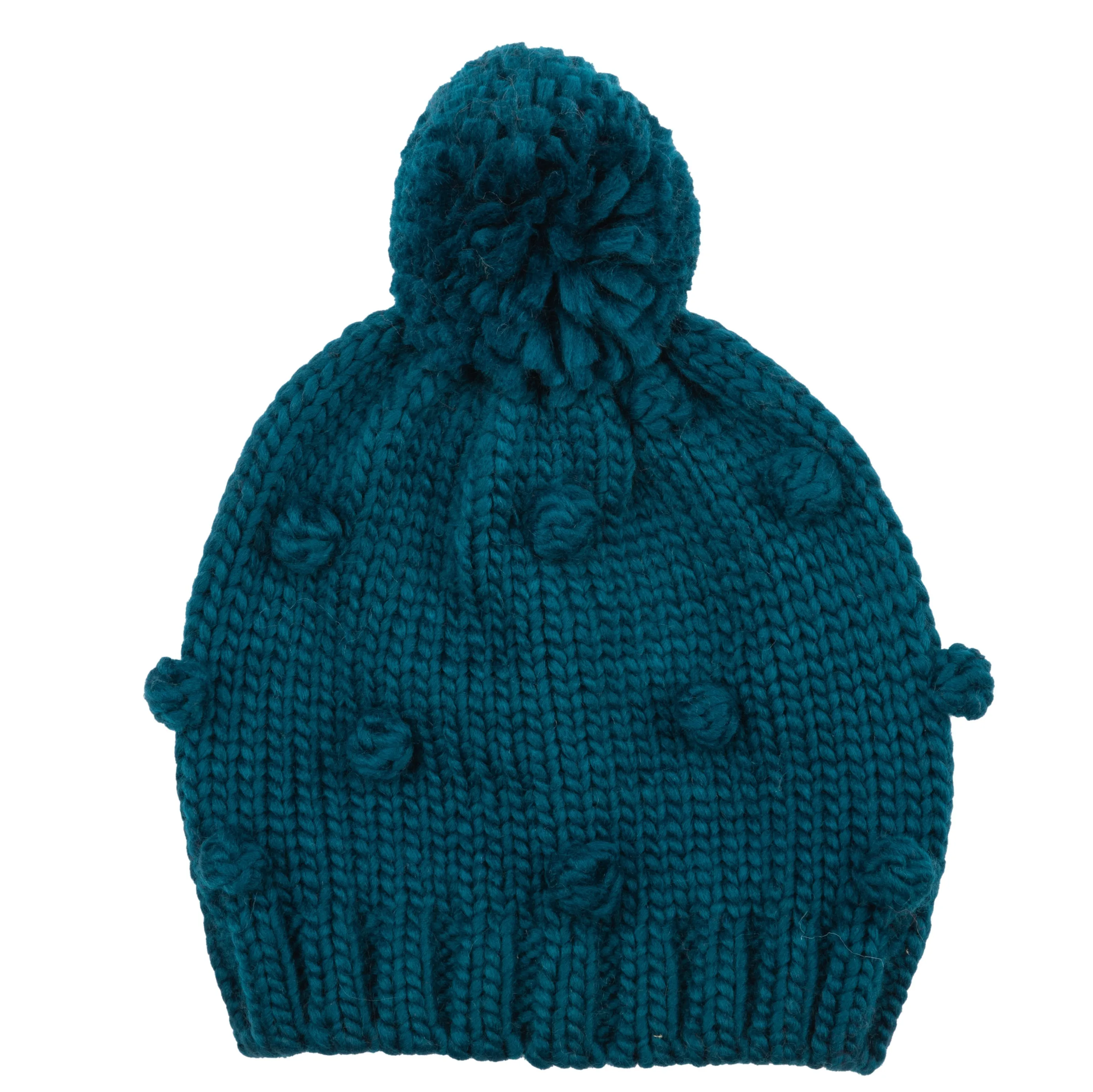 Kid's Bobble Knit Beanie With Pom