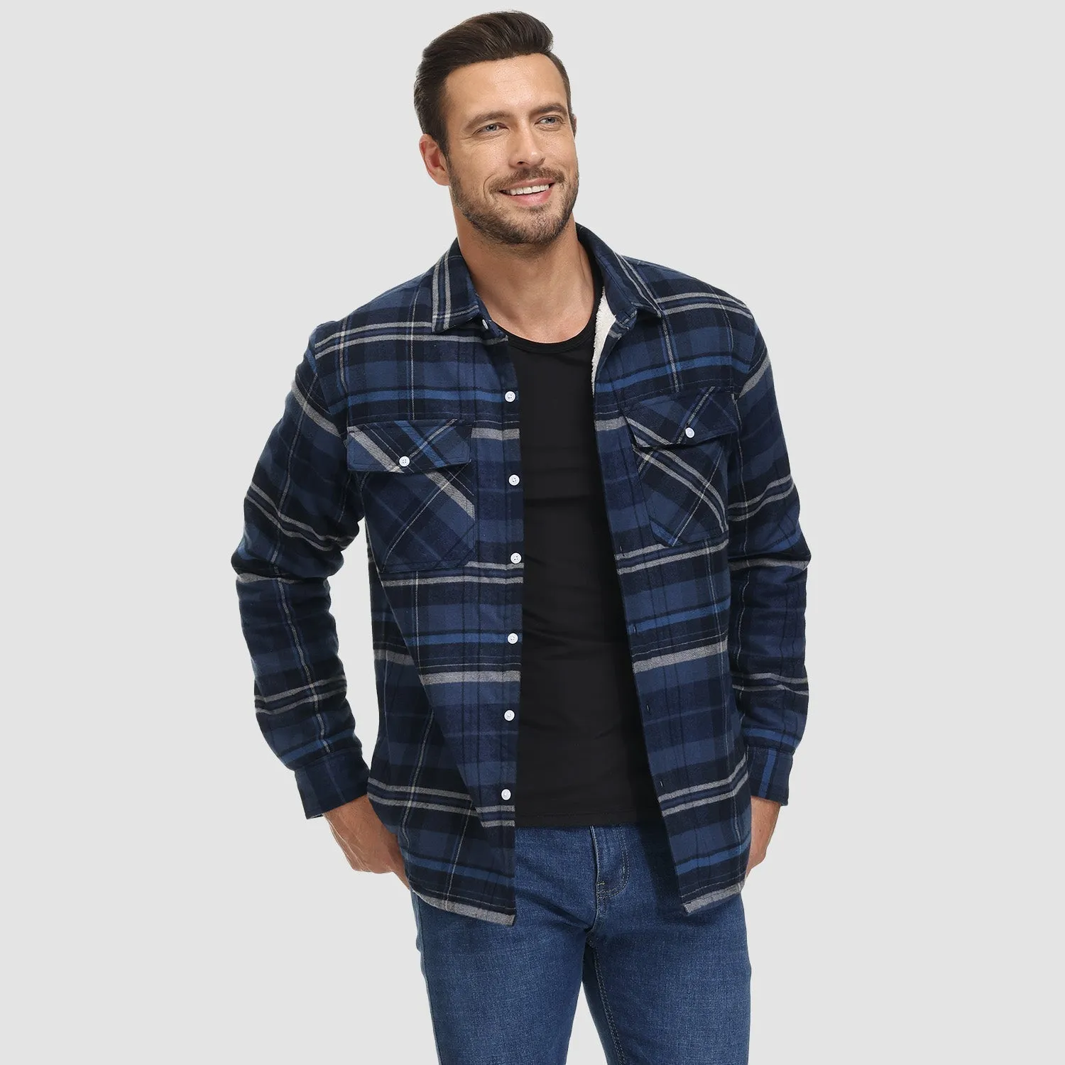 KLAUS | Lined plaid shirt jacket