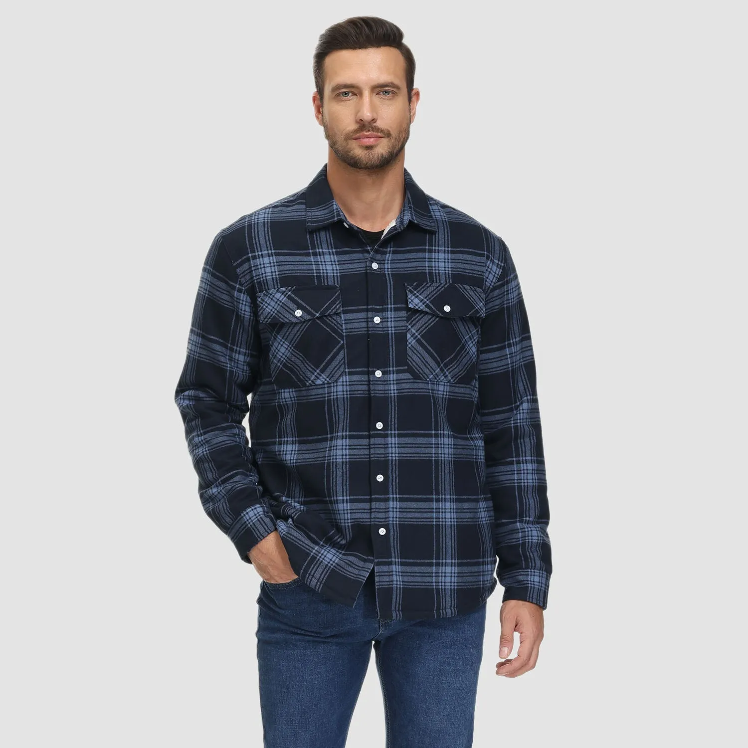 KLAUS | Lined plaid shirt jacket