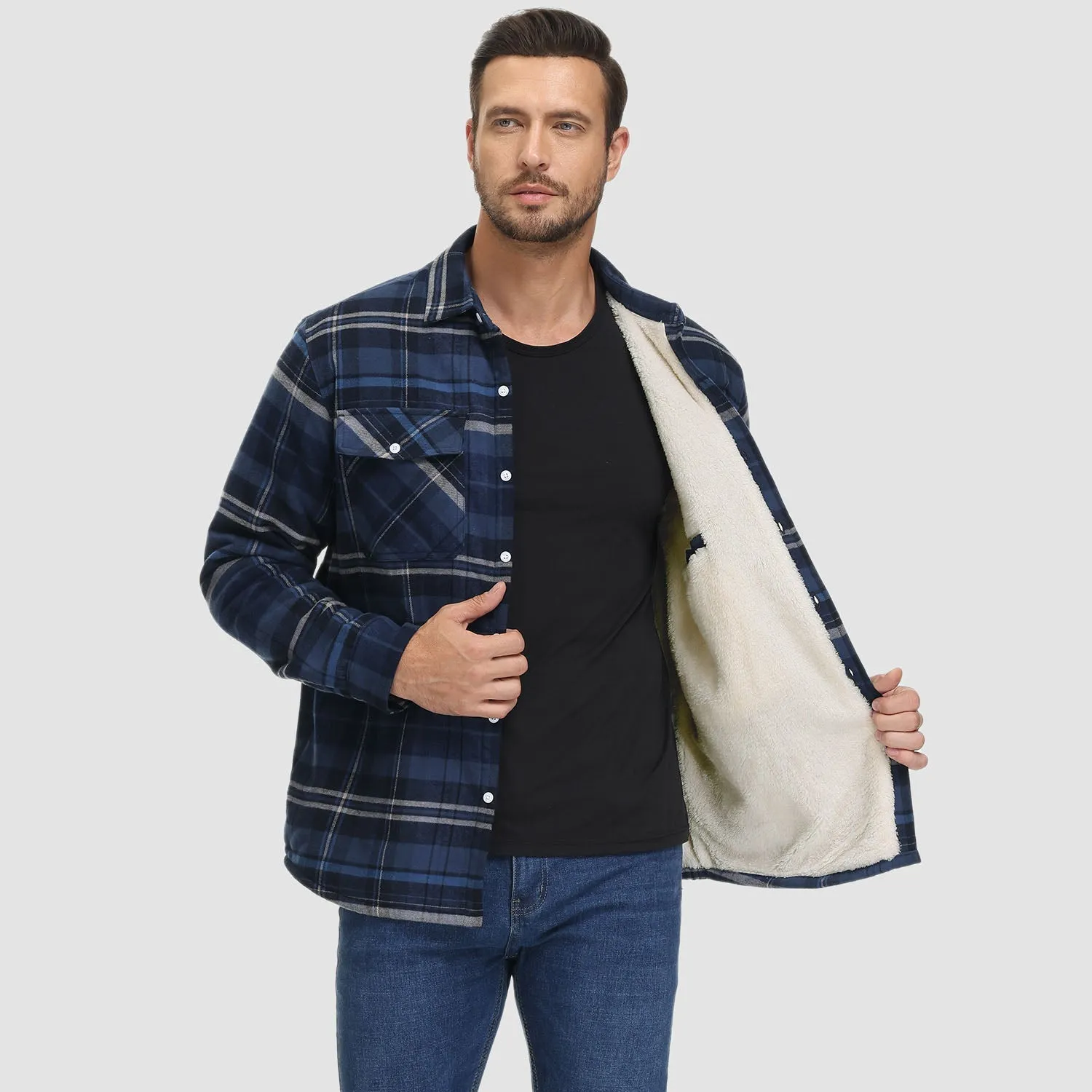 KLAUS | Lined plaid shirt jacket