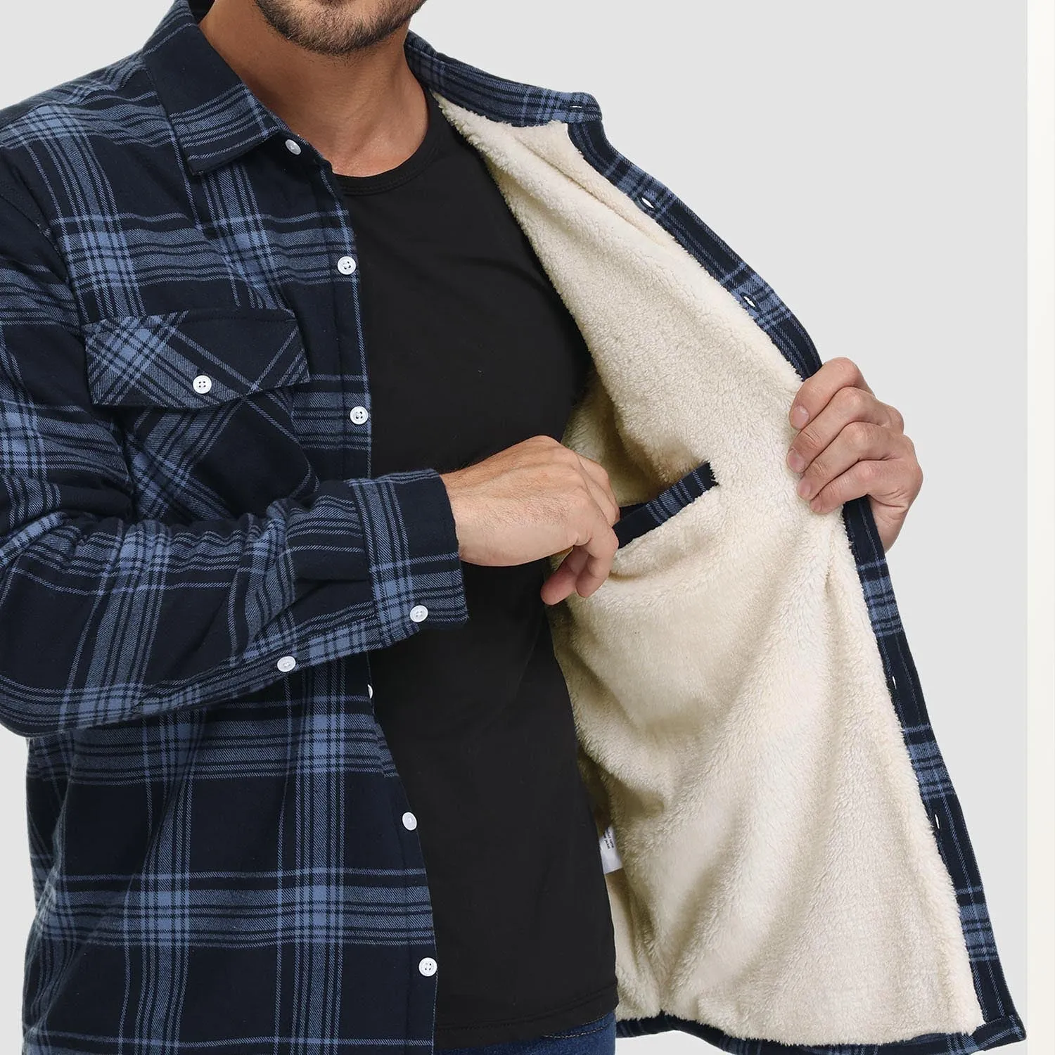 KLAUS | Lined plaid shirt jacket