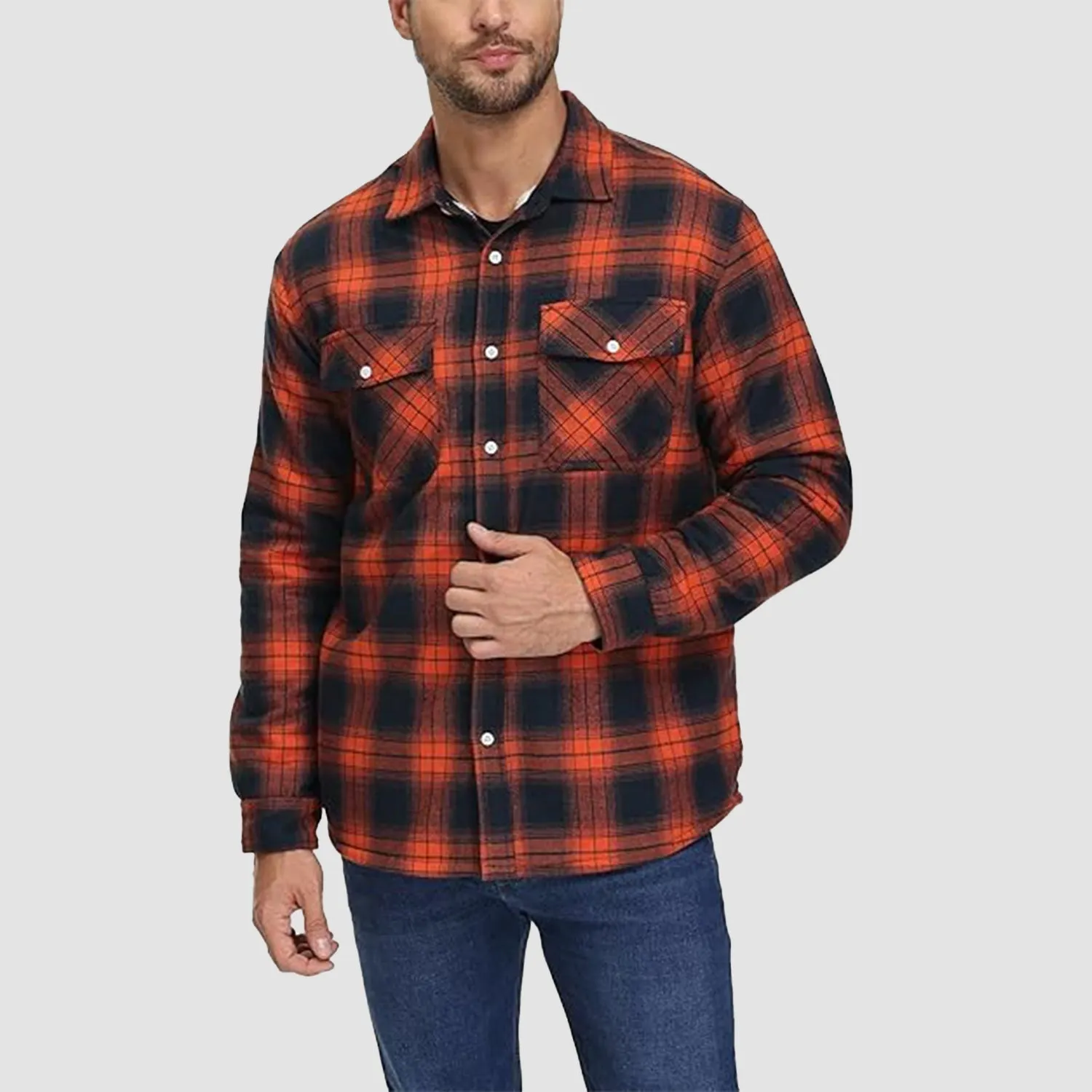 KLAUS | Lined plaid shirt jacket