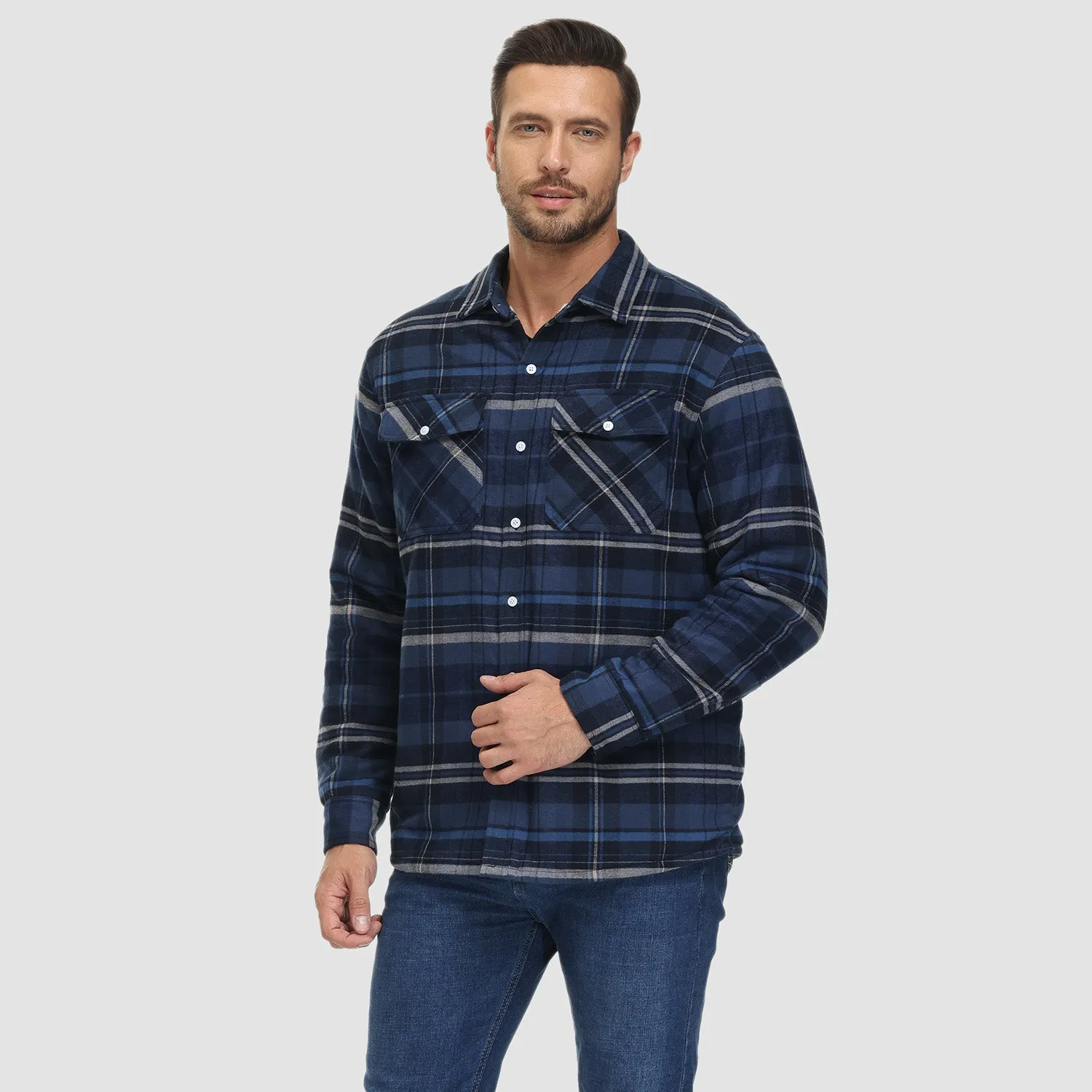 KLAUS | Lined plaid shirt jacket