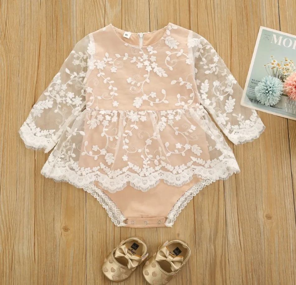 Lace Romper Long Sleeve #1000778