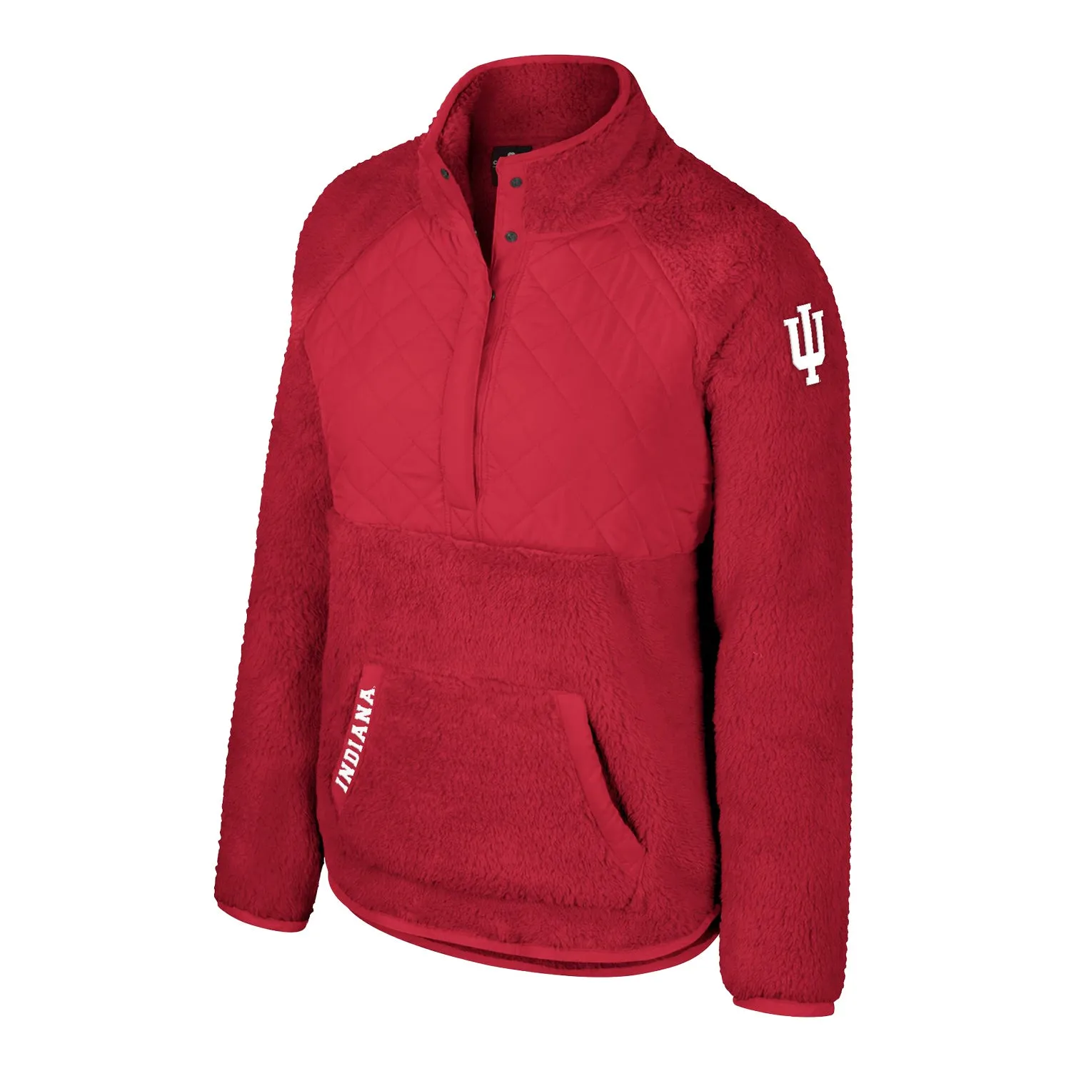 Ladies Indiana Hoosiers Snap Sherpa Crimson 1/2 Snap Jacket