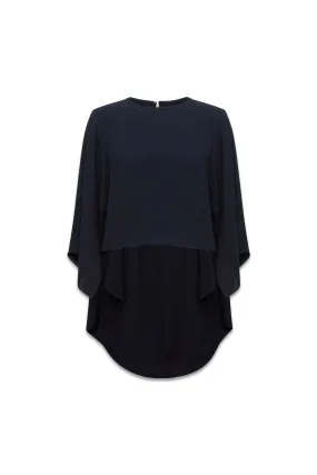 Liana Cape Crew Neck Blouse