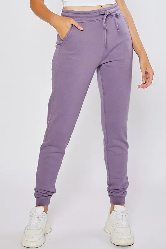 Livia High Waist Joggers - Dusty Purple