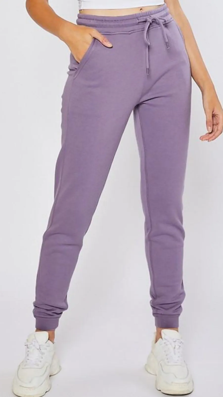 Livia High Waist Joggers - Dusty Purple