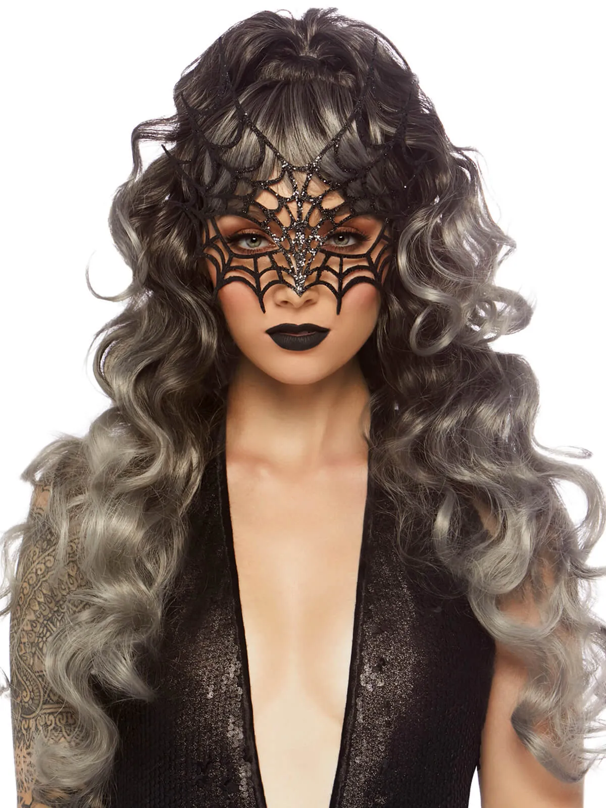 Long curly wispy bang wig