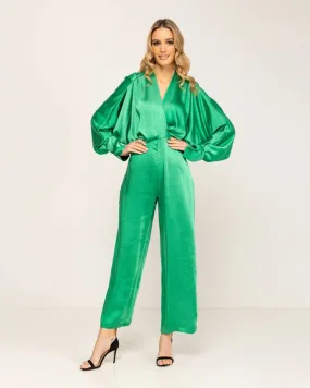 Long satin jumpsuit