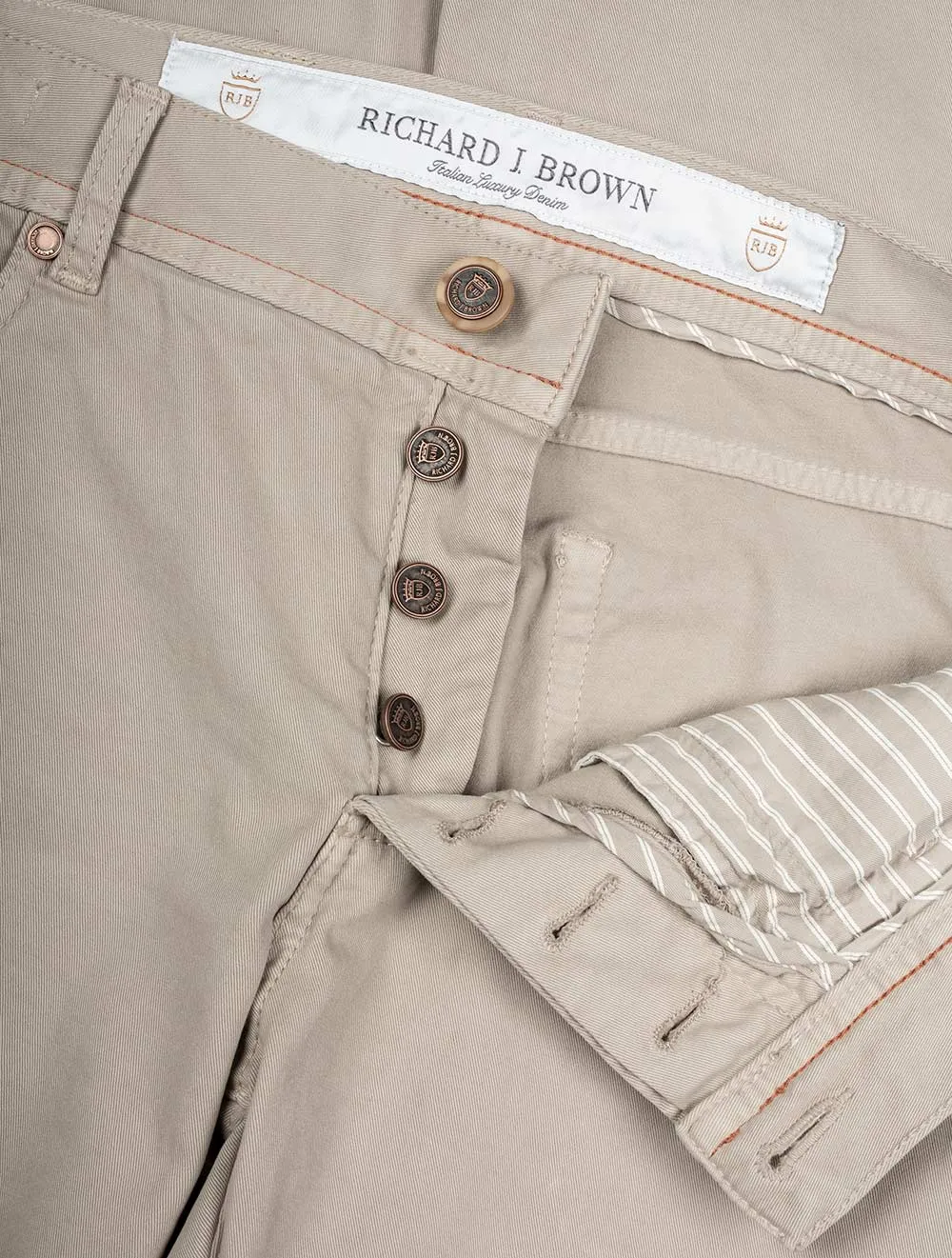 Luxury Cotton Cashmere Jeans Beige