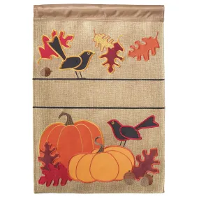 Magnolia Garden Flag - Birds, Pumpkins, Leaves