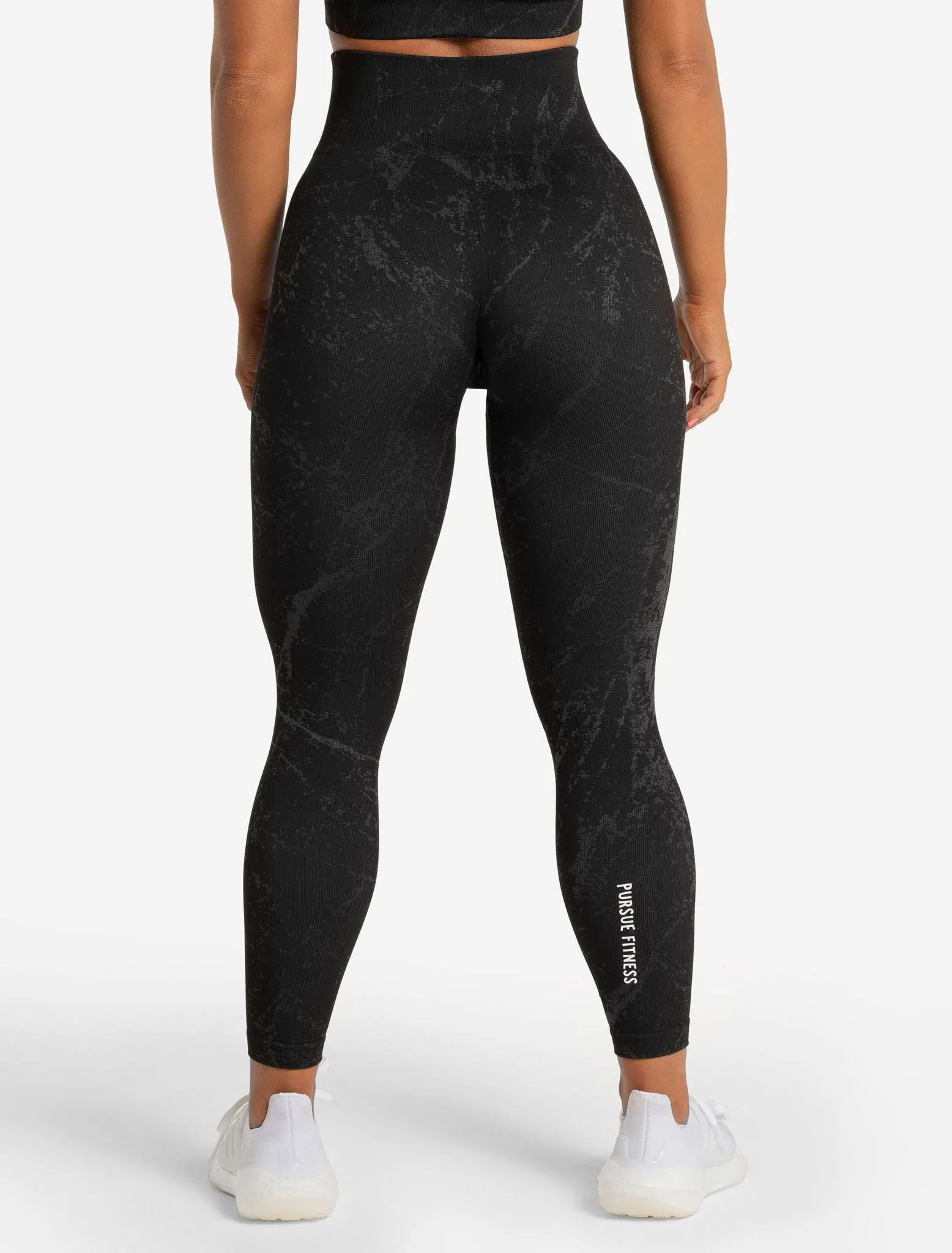 Marble Seamless Leggings - Black