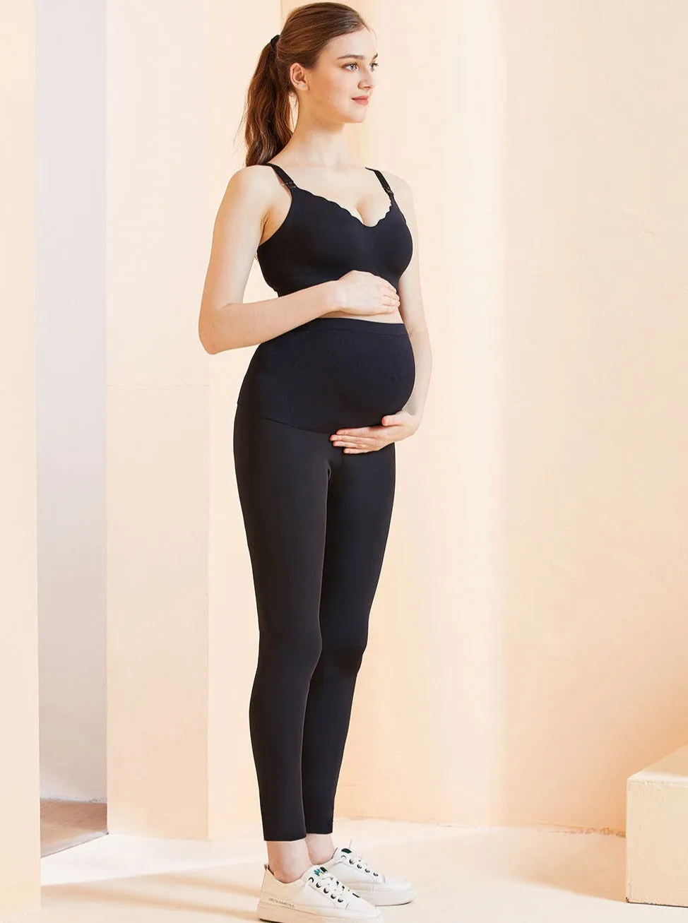 Maternity Leggings Belly Support Casual Outerwear