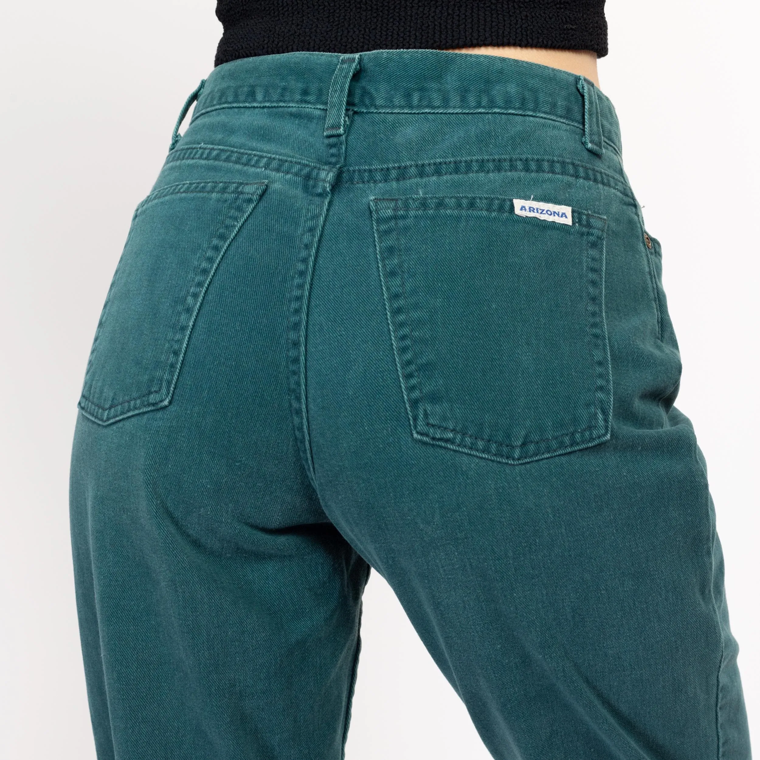 Medium 80s Dark Teal High Waisted Jeans 29"