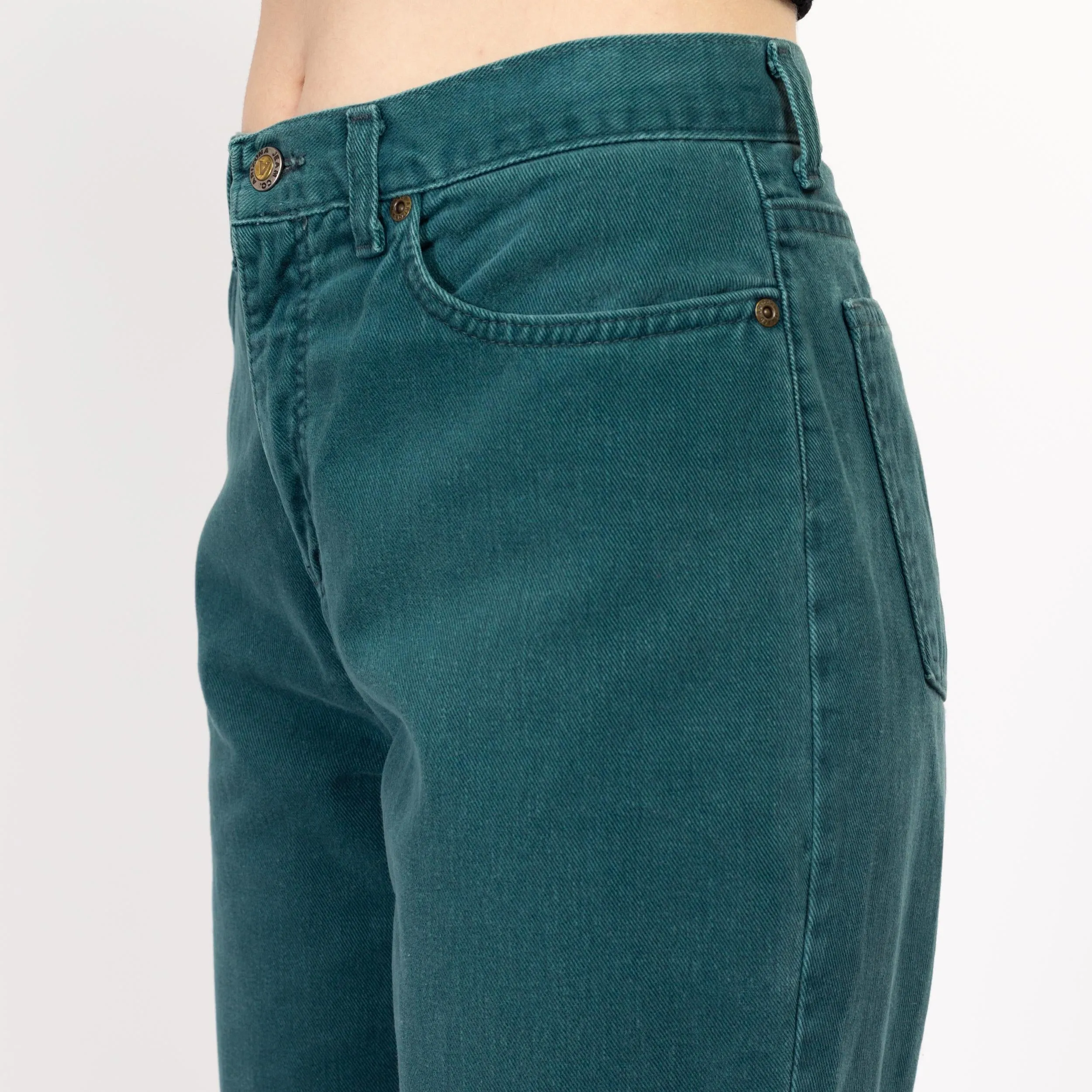 Medium 80s Dark Teal High Waisted Jeans 29"