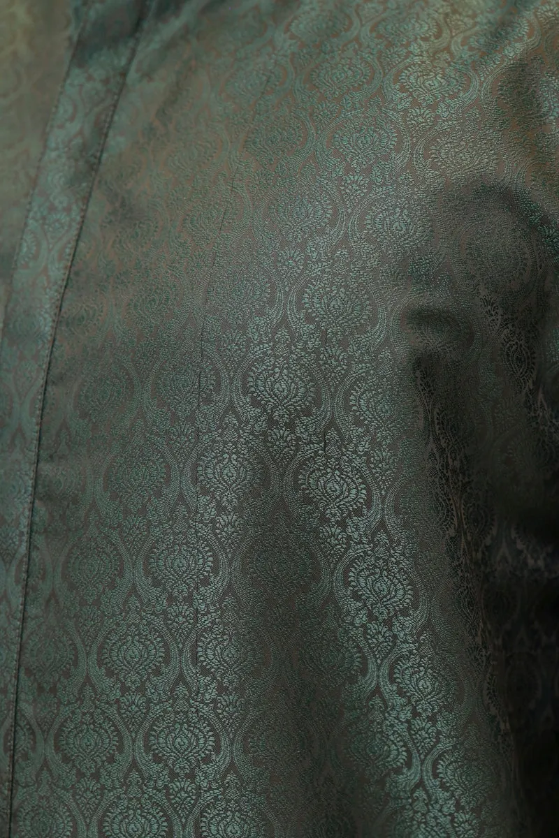 Men Premium Jamawar Kurta Green