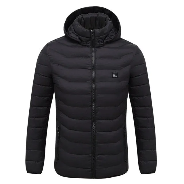 Men Winter Warm Waterproof USB Heating Jacket Thermostat Clothing